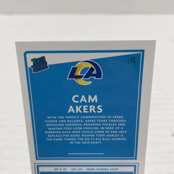 Cam Akers Rams 2020 Panini Donruss Optic Rated Rookie Card #175 LA Rams - Picture 5 of 6